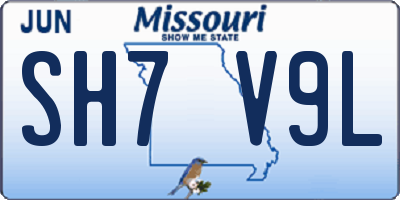 MO license plate SH7V9L