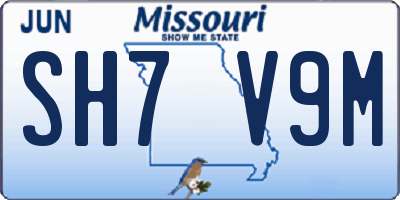 MO license plate SH7V9M