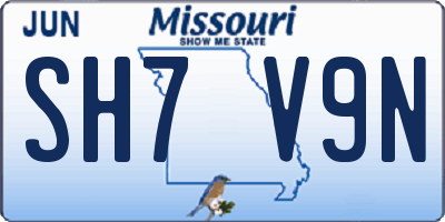 MO license plate SH7V9N
