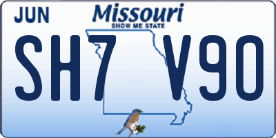 MO license plate SH7V9O