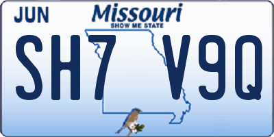 MO license plate SH7V9Q
