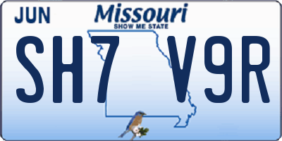 MO license plate SH7V9R