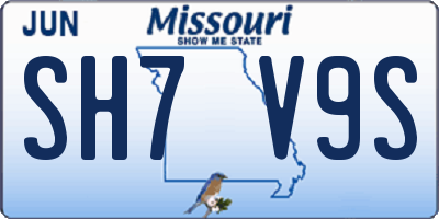 MO license plate SH7V9S