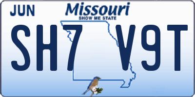 MO license plate SH7V9T
