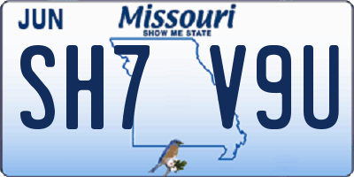 MO license plate SH7V9U