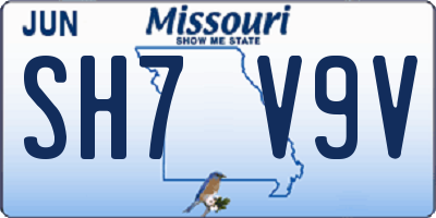 MO license plate SH7V9V