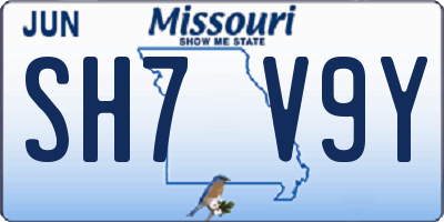 MO license plate SH7V9Y