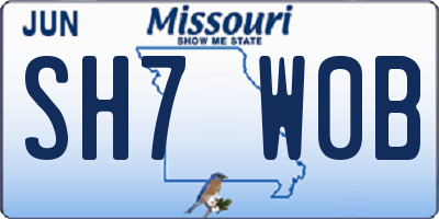 MO license plate SH7W0B