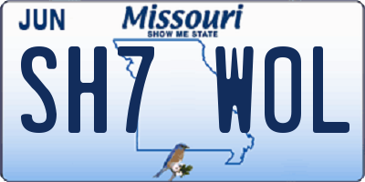 MO license plate SH7W0L