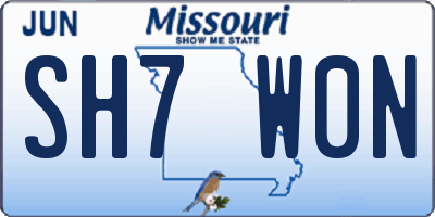 MO license plate SH7W0N