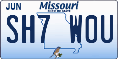 MO license plate SH7W0U