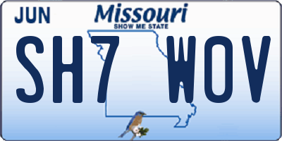 MO license plate SH7W0V