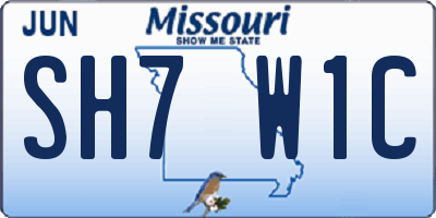 MO license plate SH7W1C