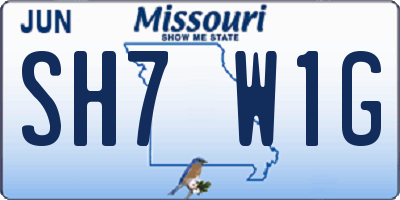 MO license plate SH7W1G