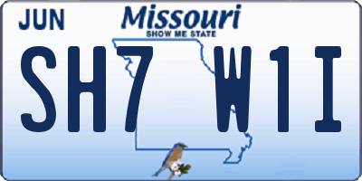 MO license plate SH7W1I