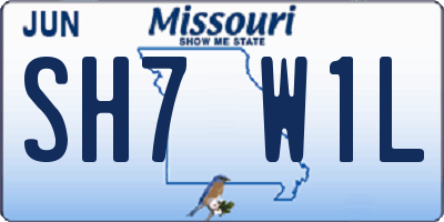 MO license plate SH7W1L