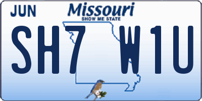MO license plate SH7W1U