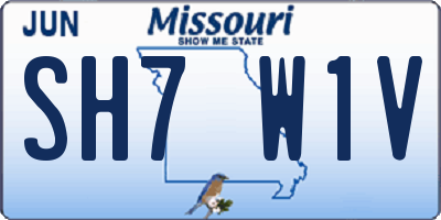 MO license plate SH7W1V