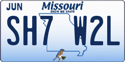 MO license plate SH7W2L