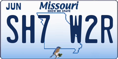 MO license plate SH7W2R