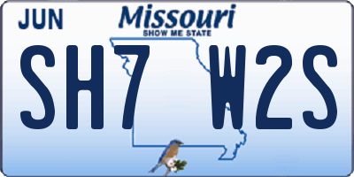 MO license plate SH7W2S
