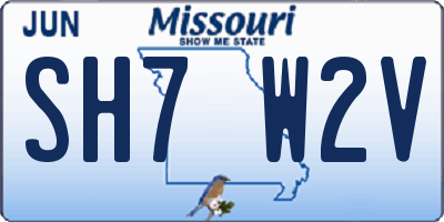MO license plate SH7W2V