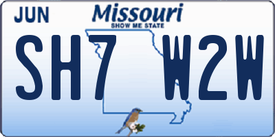 MO license plate SH7W2W