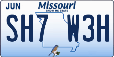 MO license plate SH7W3H