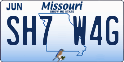 MO license plate SH7W4G