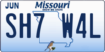 MO license plate SH7W4L