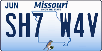 MO license plate SH7W4V