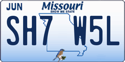 MO license plate SH7W5L
