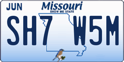 MO license plate SH7W5M