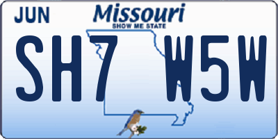 MO license plate SH7W5W