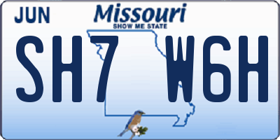 MO license plate SH7W6H