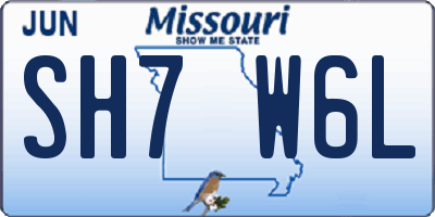 MO license plate SH7W6L