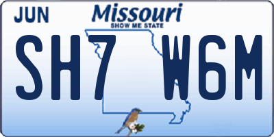 MO license plate SH7W6M