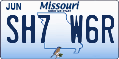 MO license plate SH7W6R