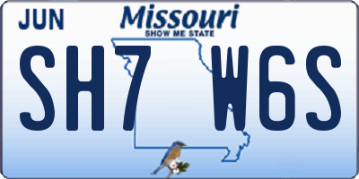 MO license plate SH7W6S