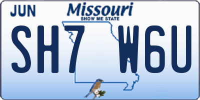 MO license plate SH7W6U