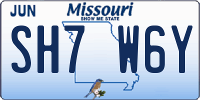 MO license plate SH7W6Y