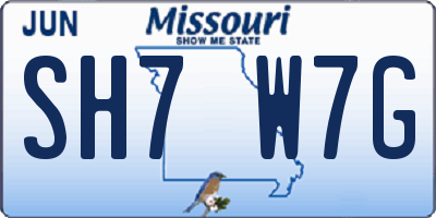 MO license plate SH7W7G