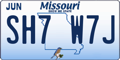MO license plate SH7W7J