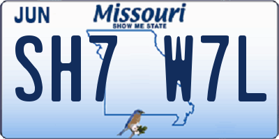 MO license plate SH7W7L