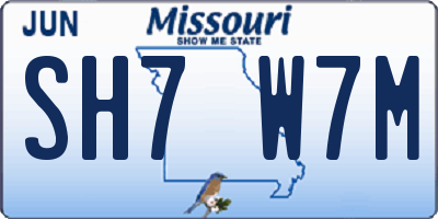 MO license plate SH7W7M