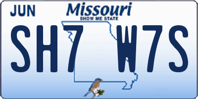 MO license plate SH7W7S