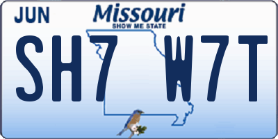 MO license plate SH7W7T