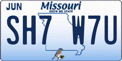 MO license plate SH7W7U