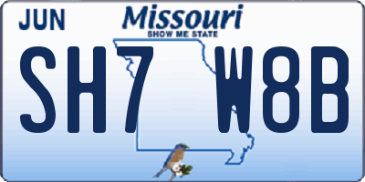 MO license plate SH7W8B