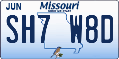MO license plate SH7W8D